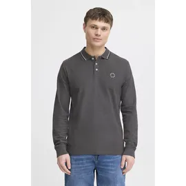 !Solid Langarm-Poloshirt SOLID "Langarm-Poloshirt SDHangor", Herren, Gr. L, grau (med grau m), Obermaterial: 60% Baumwolle CO. 40% Polyester PES., Shirts