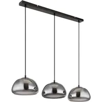 GLOBO Pendelleuchte Wohnzimmerlampe Hängelampe Deckenleuchte Glas Rauchfarbe 3-Flammig