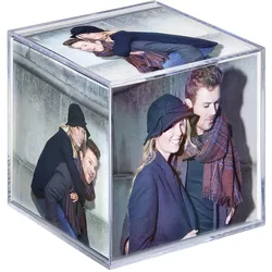 Foto Würfel 8,5x8,5cm f. 6 Fotos aus Kunstglas zum Stellen