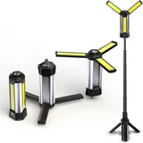 LED-Baustellenstrahler, 6000 mAh Akkukapazität, 8000 Lumen Helligkeit, Baulampe, für Outdoor-Aktivitäten, Outdoor-Camping [Energieklasse E]