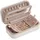 songmics home ANAH Kollektion - Schmuckkästchen Reise, Schmuckbox klein, Schmuckaufbewahrung mit Spiegel, 10,5 x 20,5 x 6 cm, PU mit Nähten, Reißverschluss, Geschenkidee, wolkenweiß JBC180W01