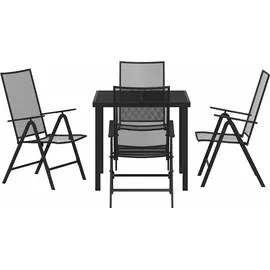 vidaXL Garten Essgruppe 5 pcs Anthrazit Stahl - Grau