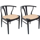 Hammel Furniture Holzstuhl Findahl by Hammel Freja Wasserhyazinthe schwarz 2er Set