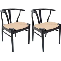 Hammel Furniture Holzstuhl Findahl by Hammel Freja Wasserhyazinthe schwarz 2er Set
