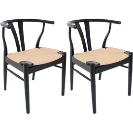 Hammel Furniture Holzstuhl Findahl by Hammel Freja Wasserhyazinthe schwarz 2er Set