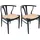 Hammel Furniture Holzstuhl Findahl by Hammel Freja Wasserhyazinthe schwarz 2er Set