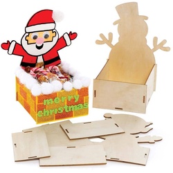Weihnachtliche Holzkisten (pro Set 3) Bastelaktivitäten zu Weihnachten