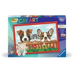 Ravensburger Creart Malen nach Zahlen 238552 Hunde und Katze ab 11 Jahren