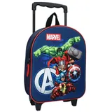 mybagstory Rucksack für Kinder – Trolley – Avengers – 3D – Blau – Kinder – Schule – Kindergarten – Kindergarten – Jungen – Größe 32 cm – verstellbare Träger – Rollen – Geschenkidee, Avengers Blau,