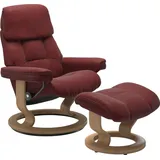 Stressless Stressless® Relaxsessel »Ruby« mit Classic Base, Größe M, Gestell Eiche, Wenge, Braun & Schwarz, rot