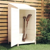 Hovothy Gartenhaus 55x52x112 cm Gartenschrank Wetterfest Geräteschuppen Garden Shed Gartenhaus Massives Tannenholz Fahrradunterstand Holzlager Hütte Werkzeugschrank Weiß