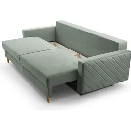 moeblo Schlafsofa CALIFORNIA – Sofa aus Samtstoff Couch für Wohnzimmer Sofagarnitur Polstersofa Wohnlandschaft Velours mit Bettfunktion, Bettkas...