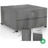 Sanzaro Abdeckung Gartenmöbel Winterfest - 600D Oxford mit RipStop-Technologie, Schwerlast 320g, Reißfest & UV-Beständig, Schutzhülle für Gartentisch Sitzgruppe Balkonmöbel - Schwarz