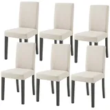 [en.casa] Esszimmerstuhl Hamburg 6er Set Textil Beige