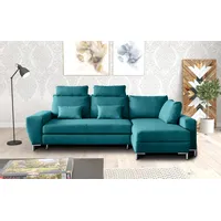 99rooms Vernon Ecksofa Velours Türkis Rechts
