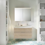 Burgbad Eqio Badmöbel-Set 2, Waschtisch mit Waschtischunterschrank und Spiegelschrank, SFAO103F3180C0001G0146,