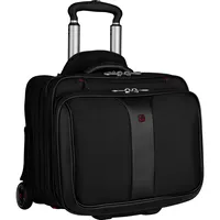 Wenger Patriot Aktenkoffer, 2 in 1-Laptop-Tasche zum Rollen, Notebook bis 17 Zoll, 32 l, Damen Herren, Büro Business Uni Schule, Schwarz, 600662