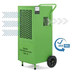 BAUTEC Bautrockner » Entfeuchtung 158 Liter pro Tag » 1.350 Watt » Luftentfeuchter für Räume bis 300m2 » Raumtrockner