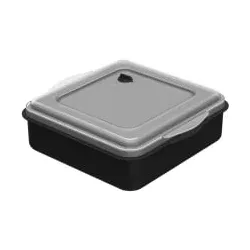 Lunchbox ToGo, mit Deckel, 210 x 70 x 220 mm 05200002-00000 , 1 Stück, Farbe: schwarz/transparent