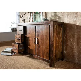 MASSIVMOEBEL24.DE Sideboard Sheesham 118x45x85 Life honey lackiert Metro Life #122