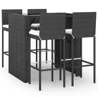 vidaXL Gartenbar Set 5-tlg. Schwarz