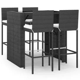 vidaXL Gartenbar Set 5-tlg. Schwarz