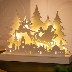 FHS LED-Silhouette Santa warmweiß