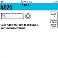 Industrial Quality Supplies ISO 4026 Gewindestifte mit Kegelkuppe &
