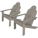 ML-Design Adirondack-Stuhl 2er Set Gartenstuhl 92,5 x 70 x 89 cm grau