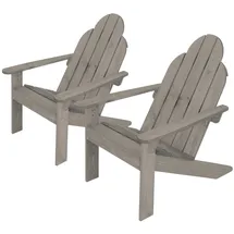 ML-Design Adirondack-Stuhl 2er Set Gartenstuhl 92,5 x 70 x 89 cm grau