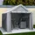 dowowdo Fahrradgarage 244x241x217 cm – Großes Garagenzelt mit Rolltor, wetterfest, grau/silber