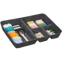 Relaxdays Schubladen Organizer Filz, Ordnungssystem Schreibtisch, HBT: 6,5 x