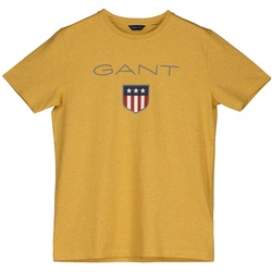 GANT Jungen T-Shirt - Teen Boys SHIELD Logo, Kurzarm, Rundhals, Baumwolle, uni Gelb 176