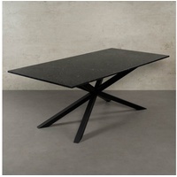 MAGNA Atelier Esstisch SPIDER mit Marmor Tischplatte, Dining Table, Küchentisch, Naturstein, 200x100cm - 160x80cm schwarz 200 cm x 100 cm
