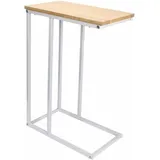 Woltu - Beistelltisch Kaffeetisch Couchtisch Sofatisch Nachttisch Betttisch Laptoptisch, Gestell Aus Metall, Tischplatte Aus Mdf, 45x25x63,5cm(bxtxh), Hell Eiche