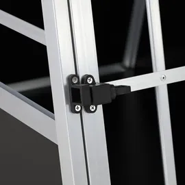 Cadoca® Hundetransportbox Aluminium Hundebox Kofferraum robust verschließbar trapezförmig L Alu 90x66x72cm