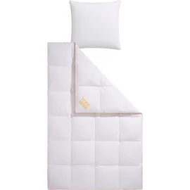 OBB Daunenbettdecke + Federkissen "Emilias", weiß, B/L: 155cm x 220cm Anzahl Teile 1, B/L: 80cm x 80cm Anzahl Teile 1, Bezug: Baumwolle Füllung: Entendaune/-feder, extrawarm, Bezug: 100% Baumwolle.