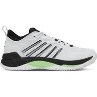 K-Swiss Hypercourt Supreme 2 Clay Tennis Shoe, White/Black/Soft Neon Green, 47 EU
