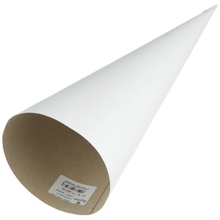 Rayher Schultütenrohling weiß, 35 cm, stabile und runde Pappe