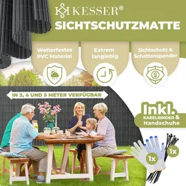 Kesser Balkonverkleidung 90 x 300 cm Schwarz PVC