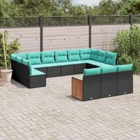 vidaXL Gartensofa-Set 13-tlg. schwarz