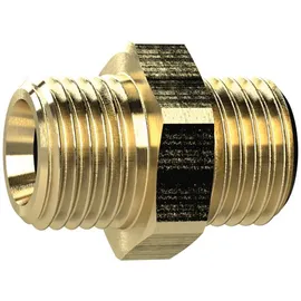 Riegler Doppelgewindenippel, G 3/4 a., G 1 a., SW 38, Messing