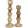 Boltze Kerzenständer-Set Bubbles Holz Braun