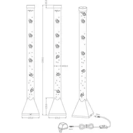 Trio Reality Leuchten LED-Wassersäule R5073-47, Kunststoff klar, titanfarbig, Farbwechsler, 5-er Set Deko-Fische