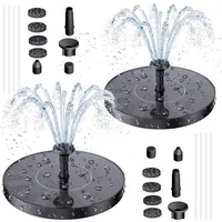 AISITIN 2PCS Solar Springbrunnen für Außen, Solarbrunnen für Draussen mit 4 Stützstangen, 1,5W Solar Springbrunnen, Solar Teichpumpe mit 6 Düsen, Schwimmender Fontäne Pumpe für Vogeltränke, Garten