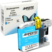 Ampertec Kompatible Tinte ersetzt Brother LC-125XLC cyan