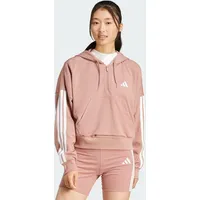 Adidas Essentials 3-Streifen French Terry Quarter-Zip Hoodie altrosa|WEISS S