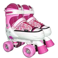 Best Sporting Rollschuhe Kinder und Jugendliche, Größe 32 - 35, pink / weiß