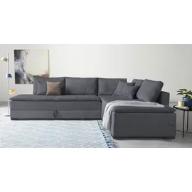 Home Affaire Eckcouch Cord 3-Sitzer Grau