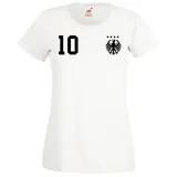 Youth Designz T-Shirt Deutschland Damen T-Shirt Trikot WM 2026 mit trendigem Motiv weiß S
